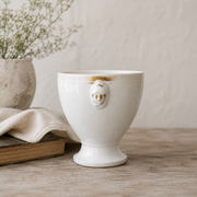 Vintage French Porcelain Footed Vase with Gilt Detail